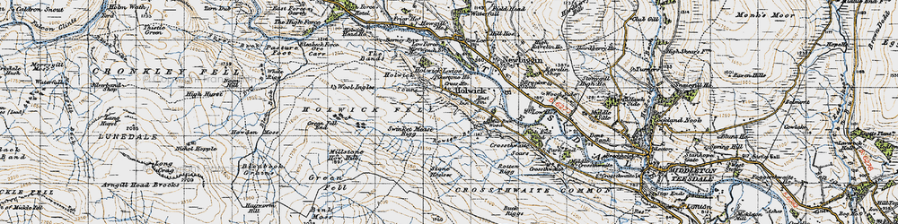 Old map of Holwick in 1947