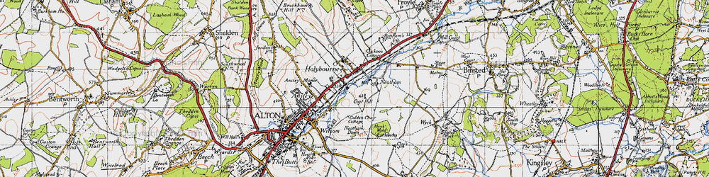 Old map of Holybourne in 1940