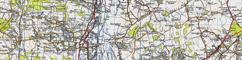 Old map of Holyfield in 1946