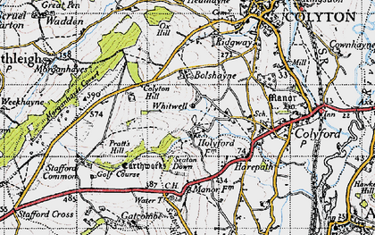 Old map of Bolshayne in 1946