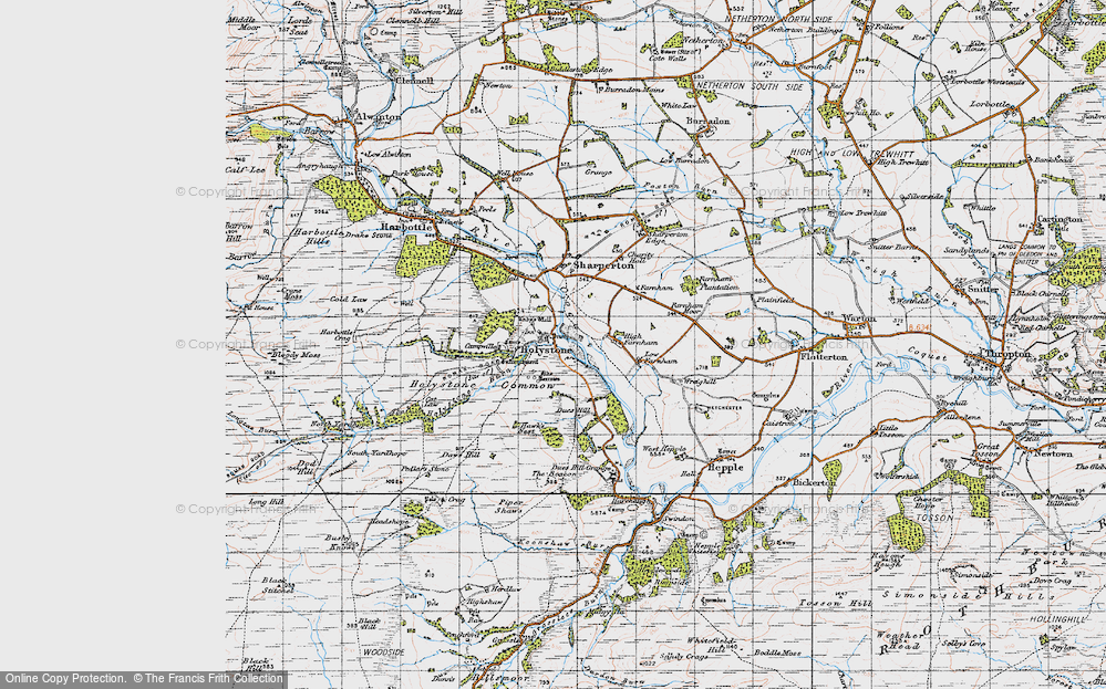 Old Map of Holystone, 1947 in 1947
