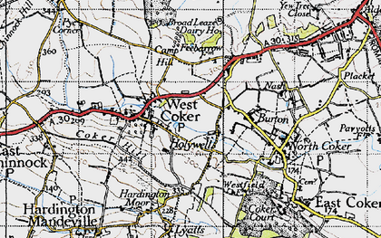 Old map of Holywell in 1945