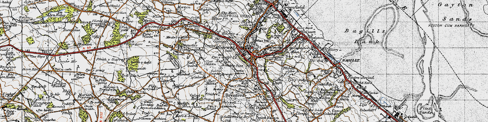 Old map of Holywell in 1947