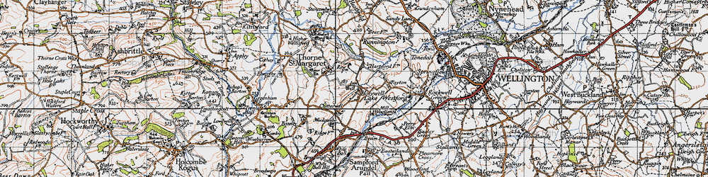 Old map of Holywell Lake in 1946