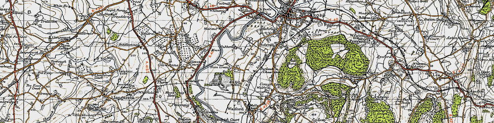 Old map of Hom Green in 1947