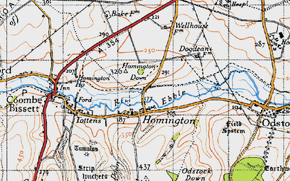 Old map of Homington in 1940