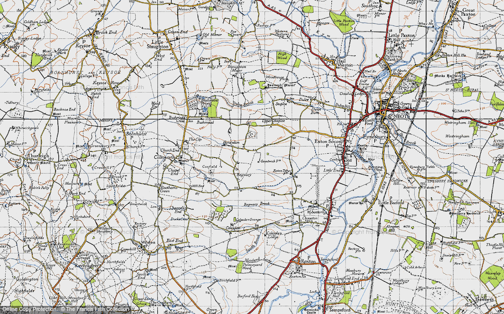 Old Map of Honeydon, 1946 in 1946