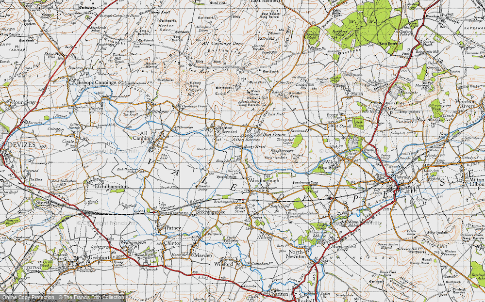 Old Map of Honeystreet, 1940 in 1940
