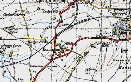 Old map of Honington in 1946