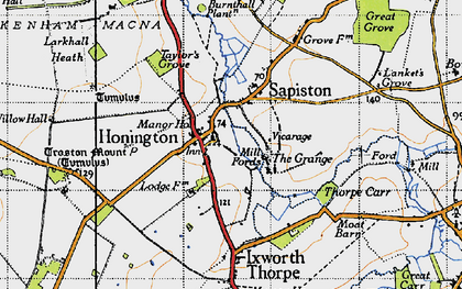 Old map of Troston Mount in 1946
