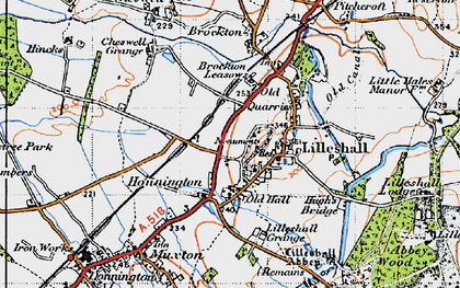 Old map of Honnington in 1946