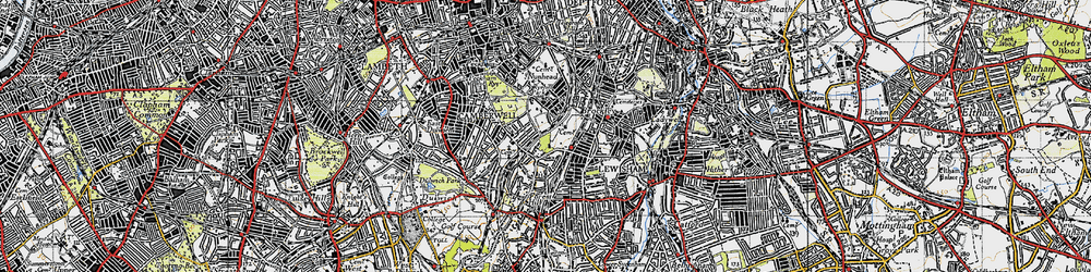 Old map of Honor Oak in 1946