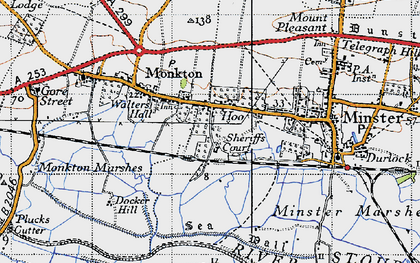 Old map of Hoo in 1947