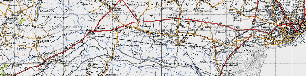 Old map of Hoo in 1947