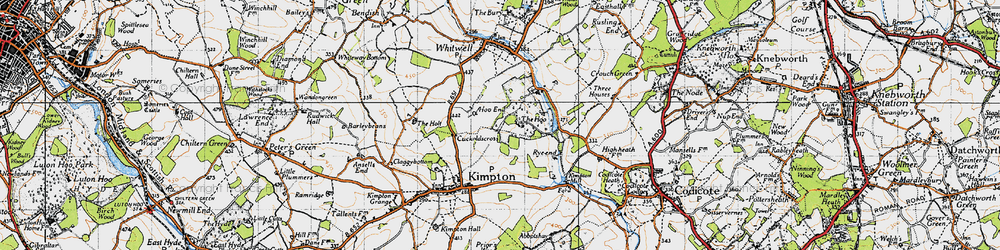 Old map of Hoo End in 1946