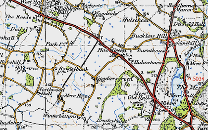 Old map of Hoo Green in 1947