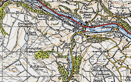 Old map of Bell House Moor in 1947