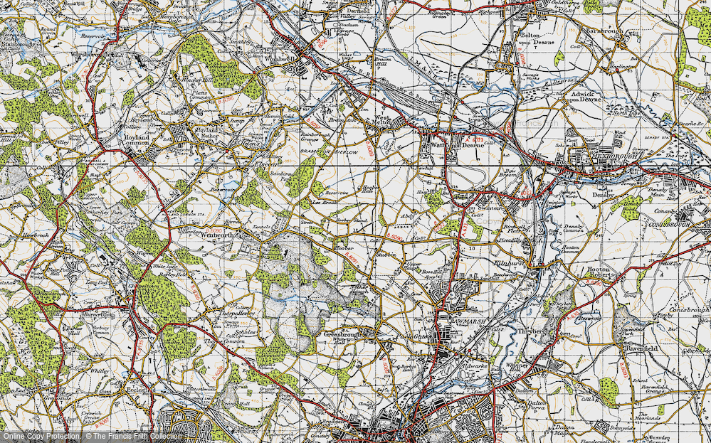 Old Map of Hoober, 1947 in 1947