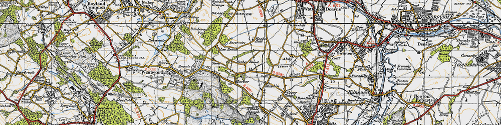 Old map of Hoober in 1947