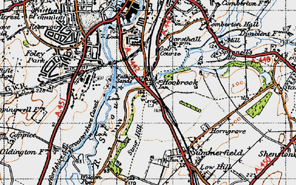 Old map of Hoobrook in 1947