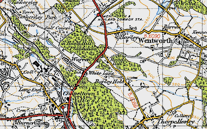Old map of Hood Hill in 1947