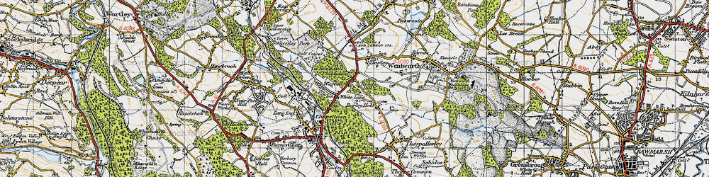 Old map of Hood Hill in 1947