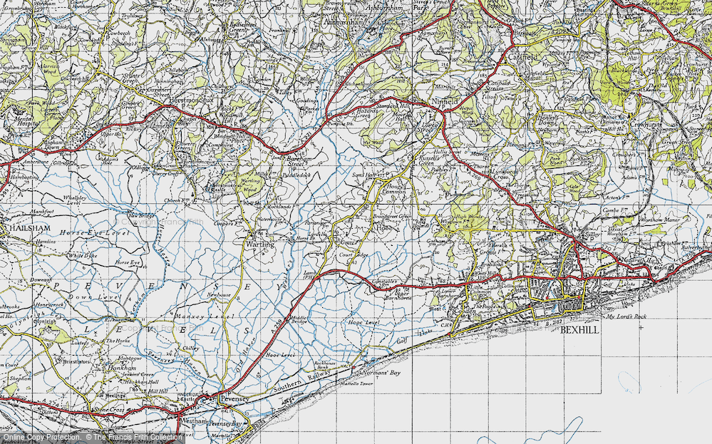 Old Map of Hooe, 1940 in 1940