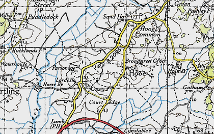 Old map of Hooe in 1940