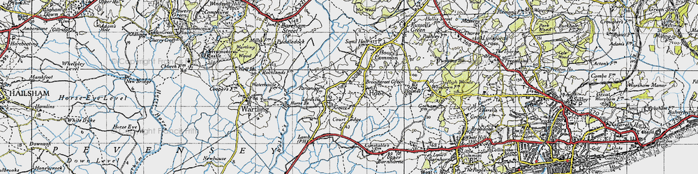 Old map of Hooe in 1940