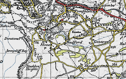 Old map of Hooe in 1946