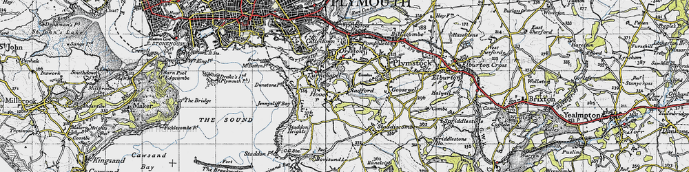 Old map of Hooe in 1946
