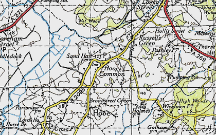 Old map of Hooe Common in 1940