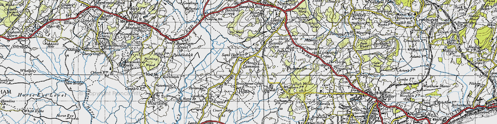 Old map of Hooe Common in 1940