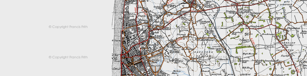 Old map of Hoohill in 1947