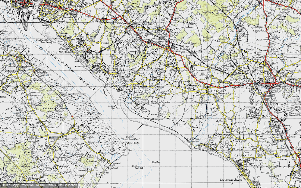 Old Map of Hook, 1945 in 1945