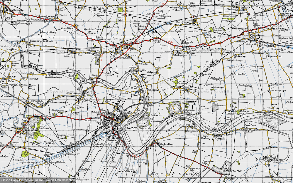 Old Map of Hook, 1947 in 1947