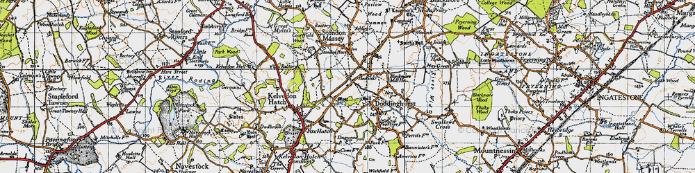 Old map of Hook End in 1946