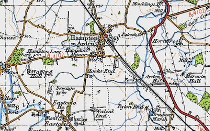 Old map of Hook End in 1947