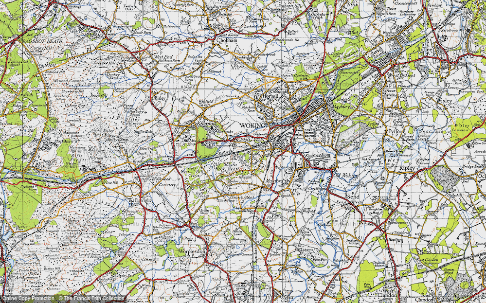 Old Map of Hook Heath, 1940 in 1940