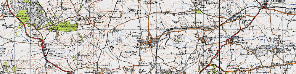 Old map of Hook Norton in 1946