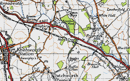 Old map of Hook's Cross in 1946