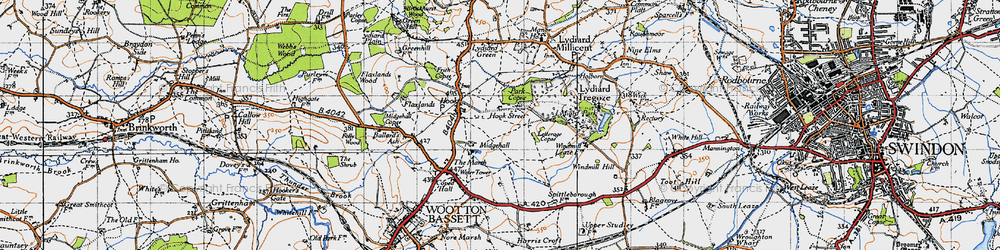 Old map of Hook Street in 1947