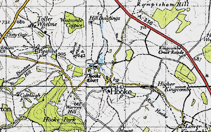 Old map of Hooke in 1945