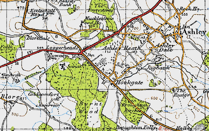 Old map of Hookgate in 1946