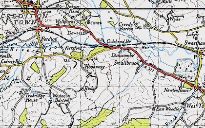 Old map of Hookway in 1946