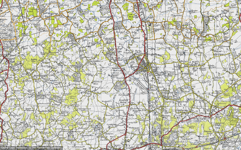 Old Map of Hookwood, 1940 in 1940