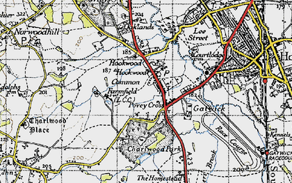 Old map of Hookwood in 1940