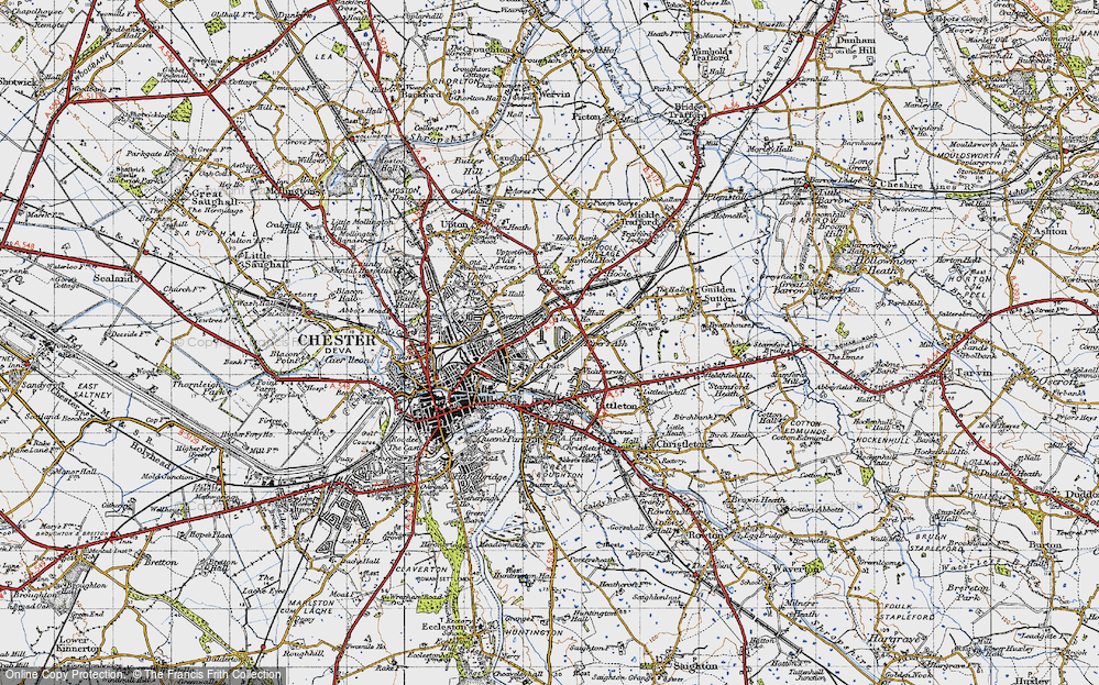 Old Map of Hoole, 1947 in 1947