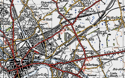 Old map of Hoole in 1947