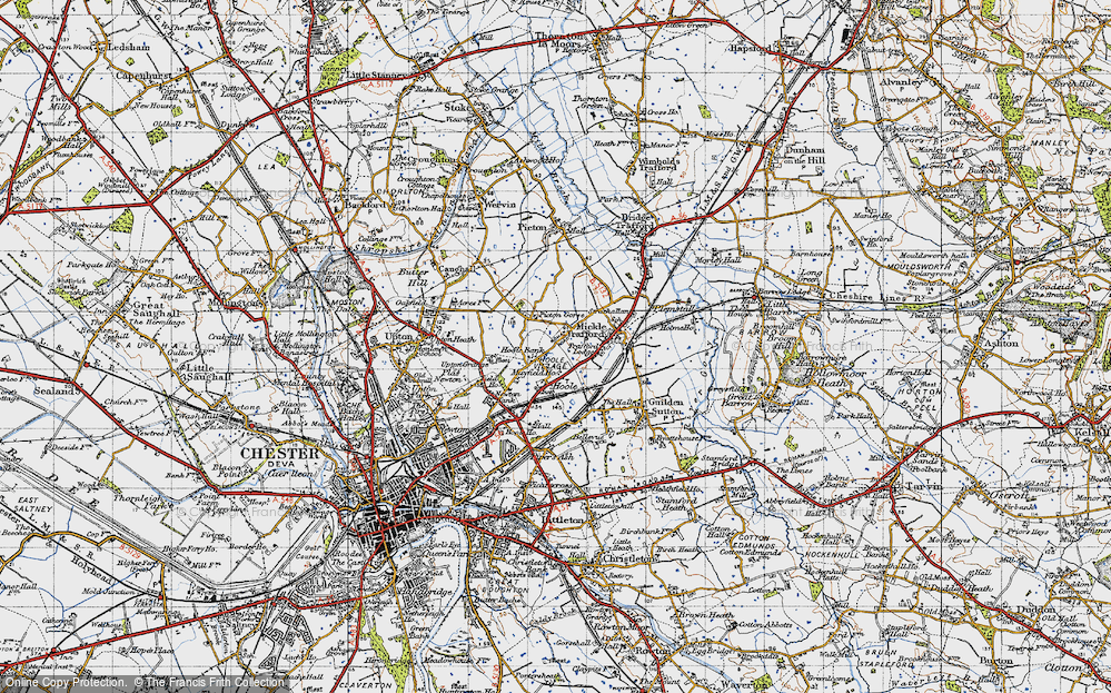 Old Map of Hoole Bank, 1947 in 1947